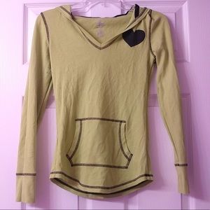 4/$15 💗 M SO Neon Green Sleeve Heart Pullover Hoodie